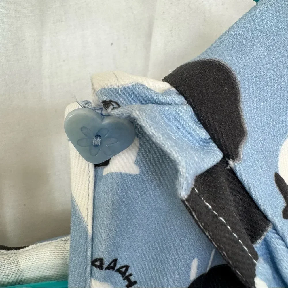 NEW LISA SAYS GAH Stevie Blue Novelty Counting Sheep Print Denim Midi Dress XS - Picture 9 of 17